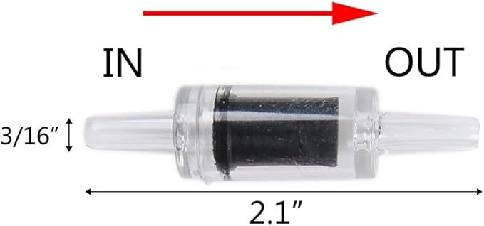 JIH Aquarium 25 Feet 3/16 Inch ID Flexible Airline Tubing Come with Check Valves, Suction Cups, Air Stone, Control Valves and Connectors (Black)