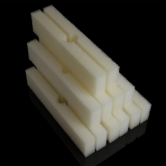 Replacement White Foam Filter Pads Fits Fluval FX4 / FX5 / FX6, Aquarium Bio Sponge Foam Filter Pads (Pack of 12)