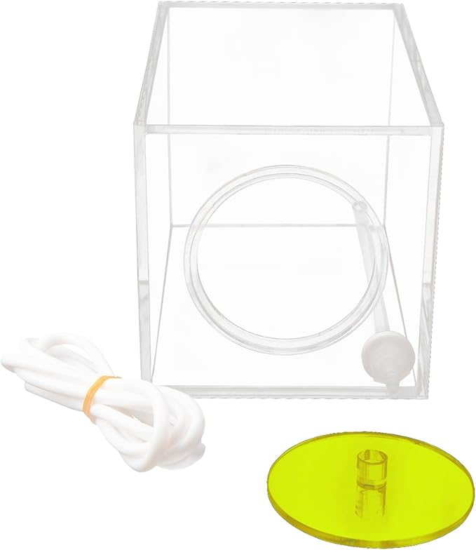 Aquarium Choice Acryli Made Liquid Storage Bucket Doing Pump Reservoir Container (4.25 * 4.25 * 6.5 Inch;1500ml/1.5L（Yellow）)