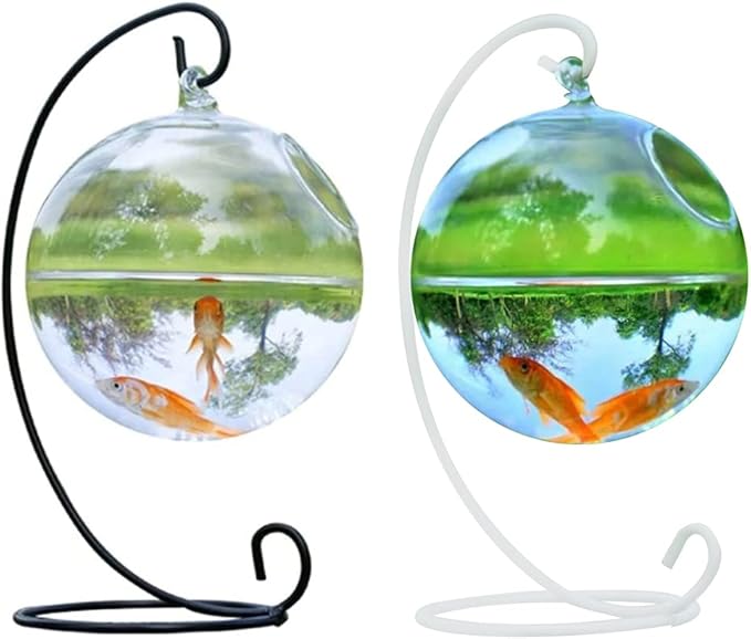 Spherical Glass Handmade Fish for Round Shape Hanging Glass Aquarium Fish Bowl Clear Plant Terrarium