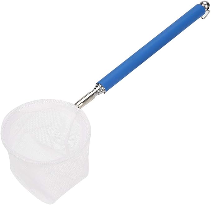 Fishing Net Expandable Fishing Net Mini Fishing Net Adjustable Fish Net Aquarium Accessories Shrimp for Small Fish Insect(Blue, Round net)