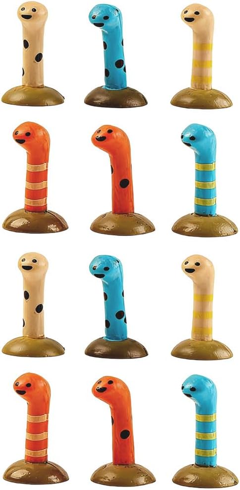 12PC PVC EEL Decor, Dotted Striped Aquarium Sand Bottom Ornament, Cute Underwater Landscape Decoration for Fish Tank