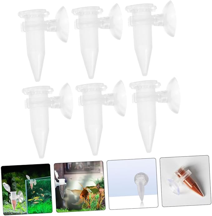 KESYOO Automatic Shrimp Feeder Suction Cup 6pcs Mini Aquarium Fish Food Dispenser Plastic Feeding Cone Cups for Brine Shrimp and Small Fish for Tank Feeding