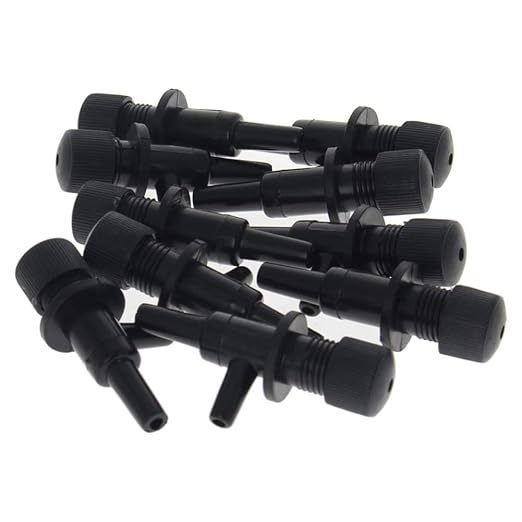 MroMax Aquarium 2 Way Air Line Plastic Regulator Connector for Fish Tank Pump 4mm/0.16", Black 10 Pcs