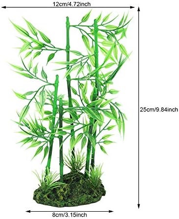 2Pcs Aquarium Bamboo Plant, Fish Artificial Bamboo Plant Green Leaf Plant Water Grass Aquatic Plastic Ornament Landscape Decor