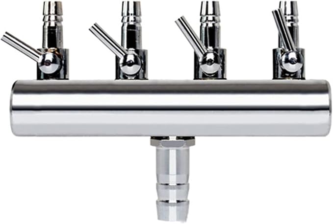 Aquarium Air Valve 4 Way Inline Manifold Air Flow Pump Tubing Splitter Lever Control Valve
