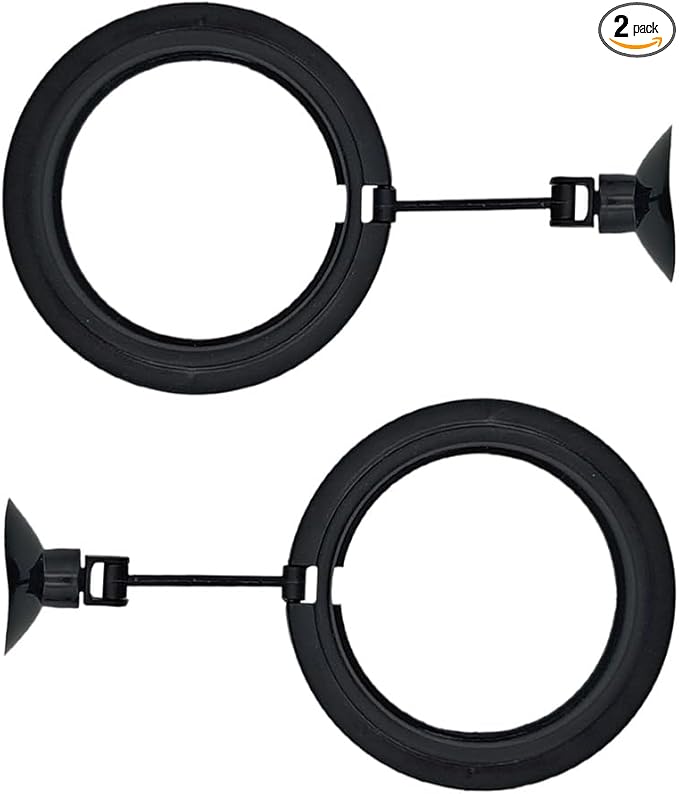 2Pcs Fish Feeding Rings Black Round Floating Food Feeder Circle with Suction Cup for Fishes Tank Aquarium Turtle Betta Goldfish Small Fish Feeding Accessories Floating Plant Duckweed Ring