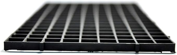 POPETPOP 4 Pcs Aquarium Divider Tray - Grid Isolate Board Divider Fish Tank Bottom Grid Egg Crate with 8 Pcs Sucker Clip - Black