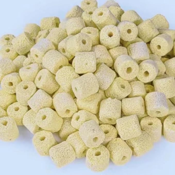 CIELONI(2500g 5.5lb Filter Media,Bio Media for Aquarium Sump Filter Ceramic Rings Activated Carbon Bio Balls Freshwater Marine Biological Filter Media Bio Balls Ceramic Rings Set，with mesh Bag
