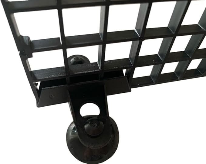 5 Pcs Aquarium Divider Tank Divider Panel Adjustable Plastic Bottom of Fish Tank Isolation for Shrimp Guppy Separation Easy to Cut Install with 10 Pcs Sucker (Black)