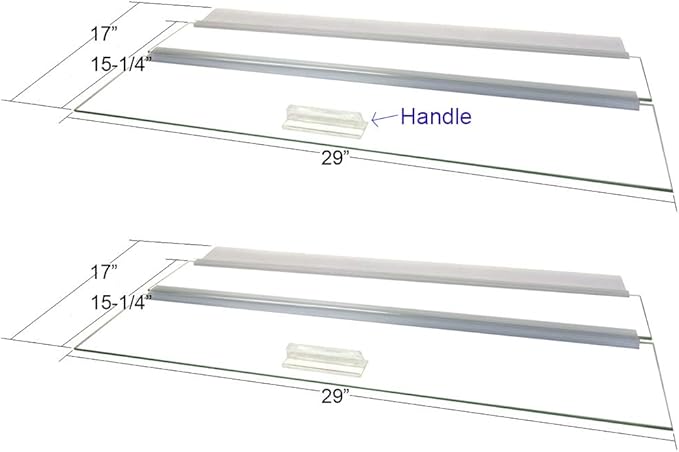Glass Canopy for Aquariums with and Without Center Braces, 10 Gallon to 200 Gallon Aquariums (Tank with Center Brace, 60" L x 18" W)