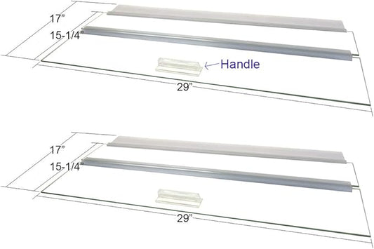 Glass Canopy for Aquariums with and Without Center Braces, 10 Gallon to 200 Gallon Aquariums (Tank with Center Brace, 60" L x 18" W)