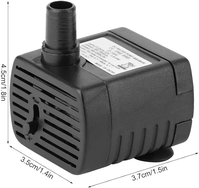 Water Pump Cable, 5V USB Durable Indoor Miniature Fountain Water Pump, 150L/H ABS Black Mini Submersible Water Pump Accessory for Hydroponics Pond Fish Tanks Aquarium Pet Fountain, Water Pump Bru