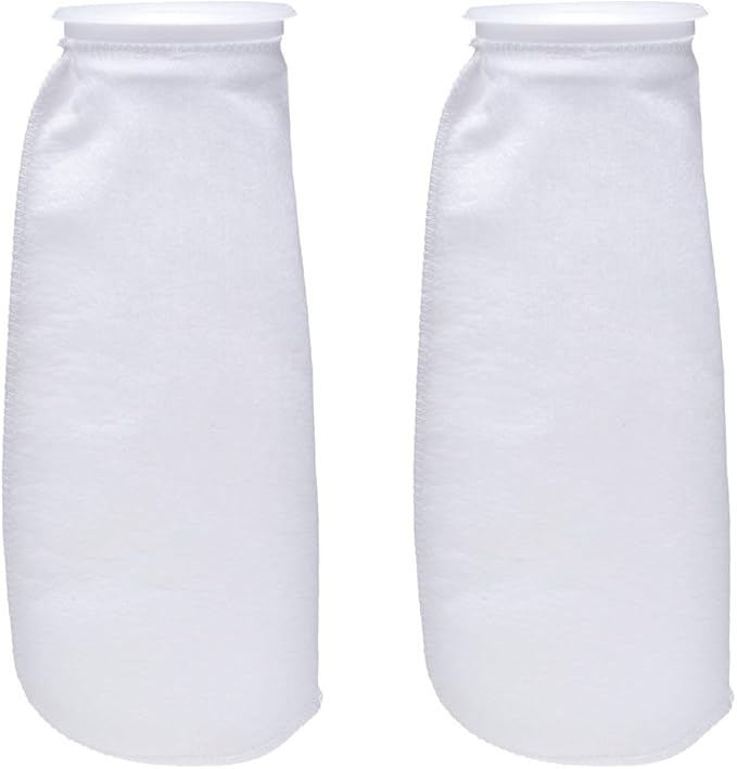 ALEGI Aquarium Filter Socks 4 inch by 14 Inch Long, 200 Micron - 4 Inch Ring Aquarium Felt Filter Bags (4 by 14 Inch - 10Pack)