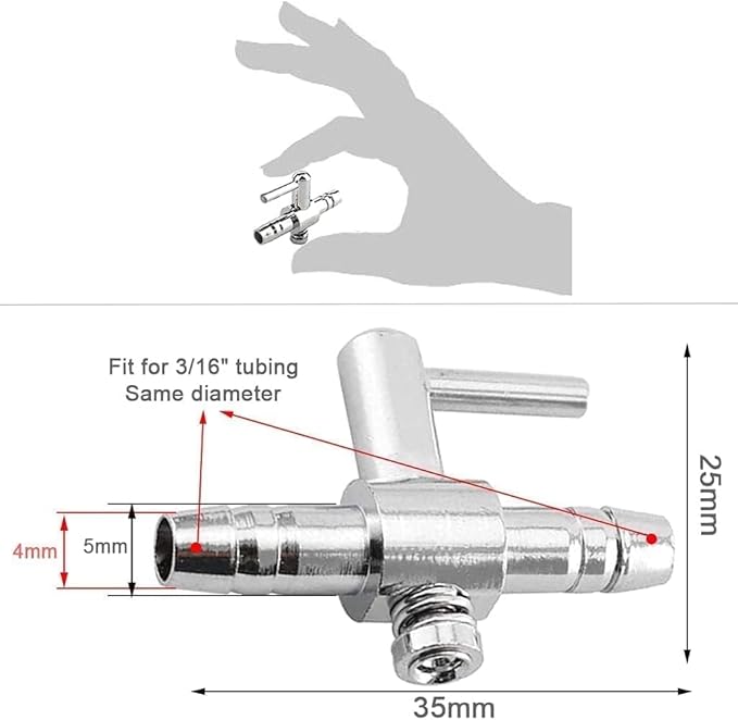 Aquarium Fish Tank Air Flow Control Lever Pump Single Way Valve, 8pcs