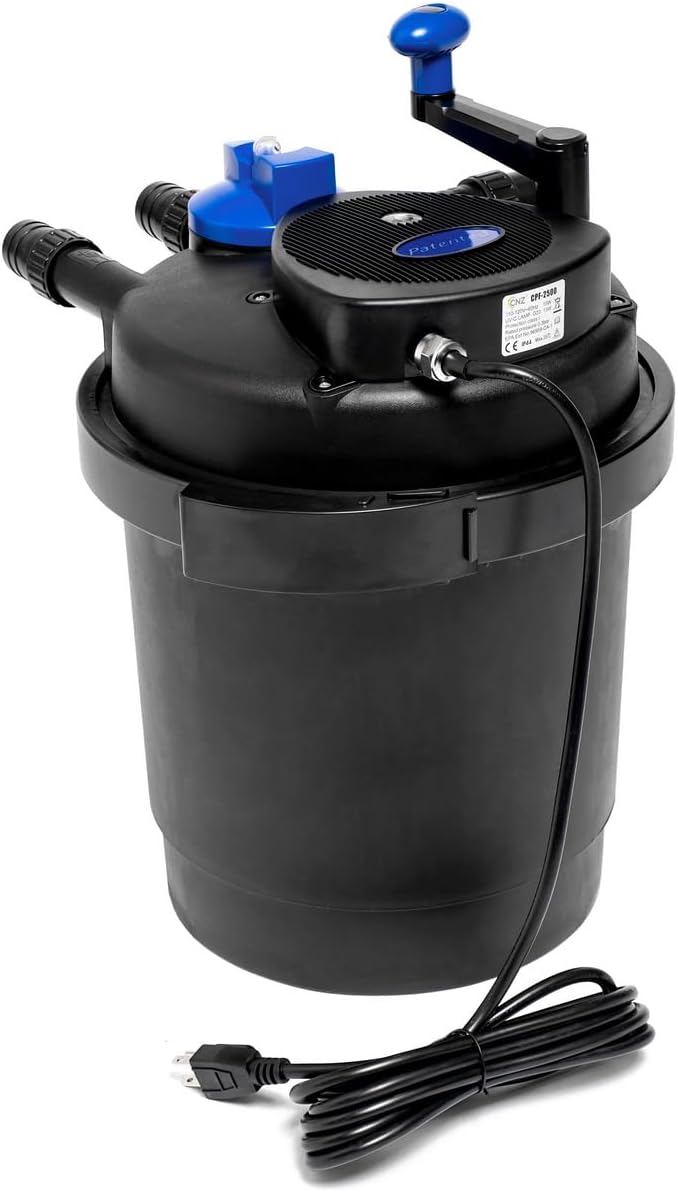 Grech CPF-2500 Pond Bio Pressure Filter UVC 13-watt Up to 1600 Gallons with 720GPH Fountain Pump
