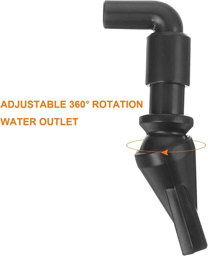 uxcell 2Pcs Aquarium Nozzle, 360°Free Rotate Plastic Aquarium Pump Nozzle, 15mm/0.59" OD Flat Water Outlet Return Pipe Fitting for Aquariums Fish Tanks(Black)