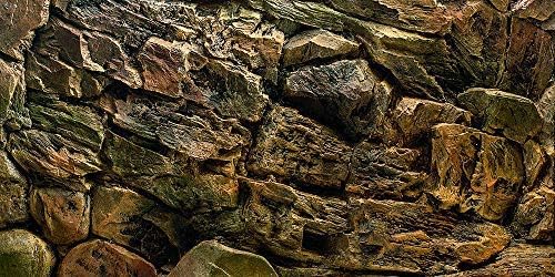 Rock Wall Aquarium Background Poster PVC Fish Tank Decor Landscape 24 36 48 72 (36" x 20"/ 91 x 50cm)