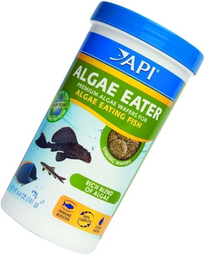 API Algae Eater Pea Protein Natural Pre-Biotic Algae Wafer with spirulina for Algae Eating Fish (6.4 Oz)