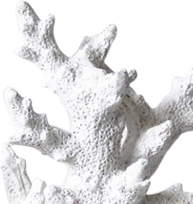 Taotenish Artificial Coral Ornament Underwater Sea Plants Decorations Craft Resin Aquarium Plants Coral Fish Tank Decorations - White