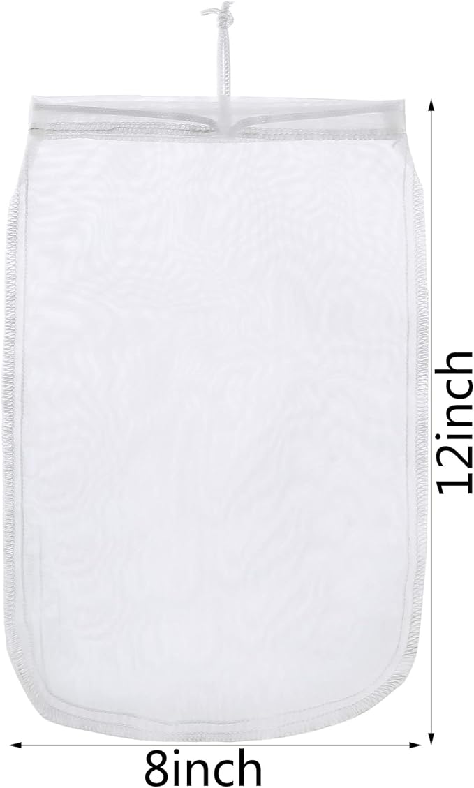 ALEGI Aquarium Filter Media Bag Extra Fine, Reusable 180 Micron Drawstring Mesh Bags for Activated Carbon (12"*8" (6 Pack))