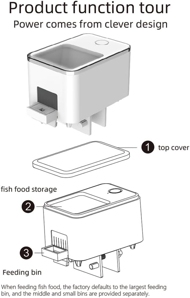 Weytoll Automatic Fish Feeder for Aquarium, WiFi Intelligent Timing Aquarium Goldfish Feeder with 100ML Large Capacity and Mobilephone APP Control Suitable for a Variety of Feed