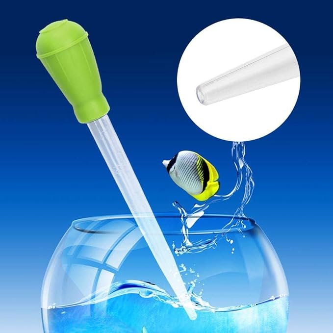 Fish Pipette Dropper Mini Manual Water Changer Aquarium Gravel Cleaner Waste Remover Changer Aquarium Dropper Pipette Feeder Water Transfer(Green)