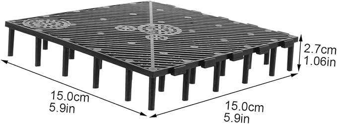 FOMIYES 20pc Fish Tank Bottom Plate PVC Stacking Grid Black Easy Installation High Water Permeability