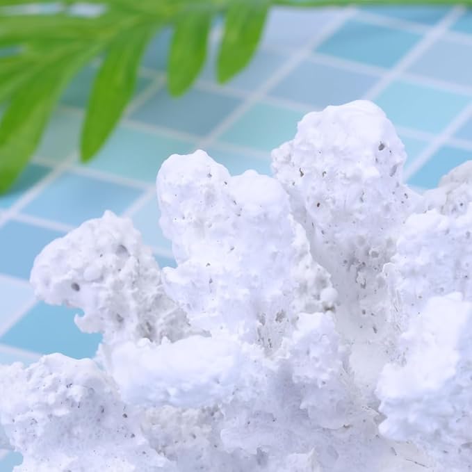 Garneck Artificial Coral Decoration for Aquarium - White Coral Plant as Stylish Underwater Landscape Decoration - Perfect Aquarium Decoration for One