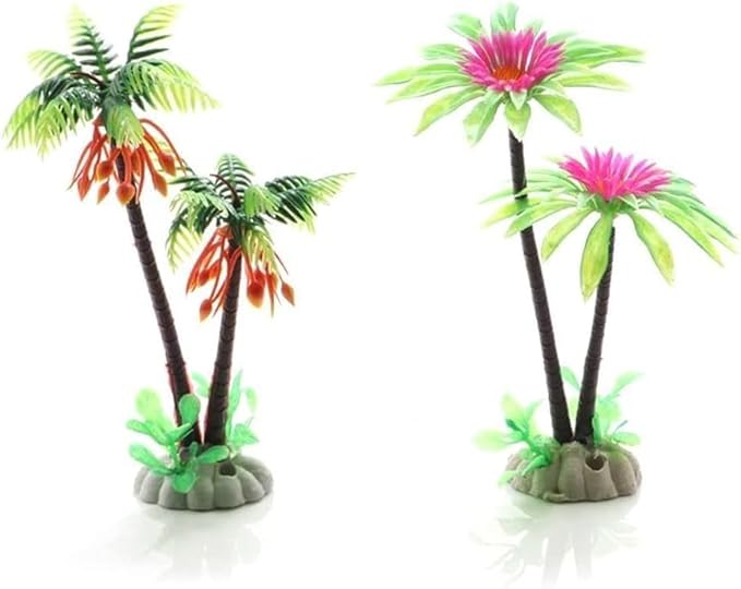 1Pc Mini Coconut Palm Tree, Artificial Aquarium Plants, Aquatic Water Weeds, Aquarium Decoration, Fish Tank Water Plant Grass Ornament