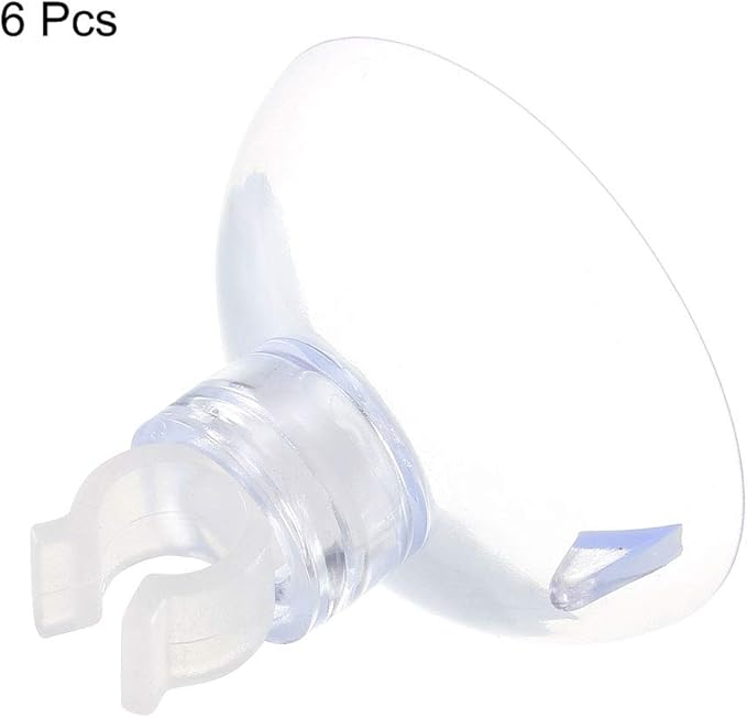 uxcell Aquarium Suction Cup Clips Airline Tube Holders Clamps for Fish Tank Clear 6mm 6Pcs