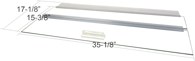Glass Canopy for Aquariums with and Without Center Braces, 10 Gallon to 200 Gallon Aquariums (Tank with Center Brace, 72" L x 18W)