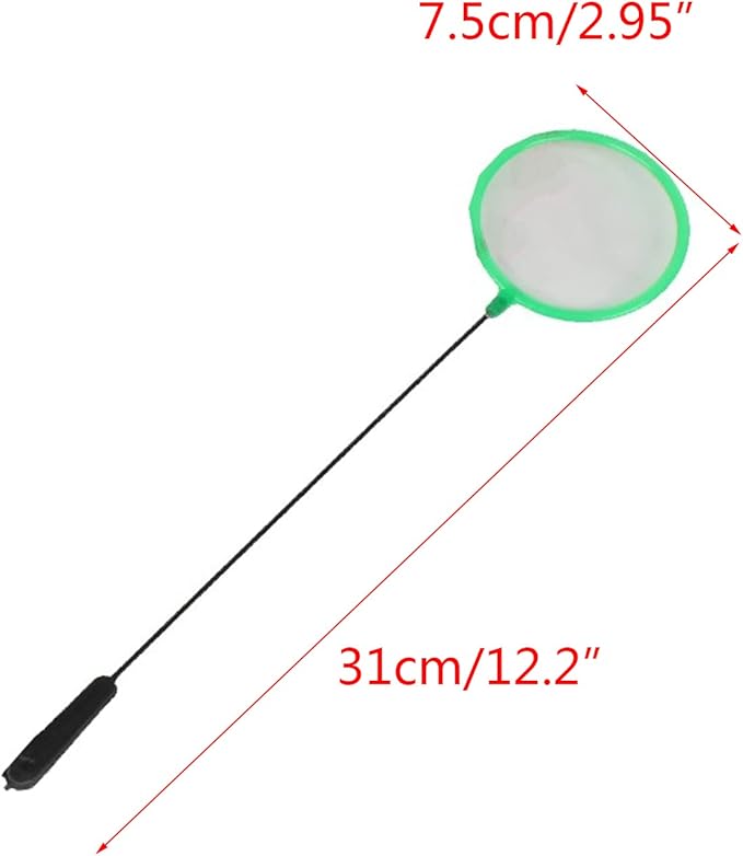 Fish Net for Fishing 3 Inch Fine Net Small Skimmer Aquarium Accessories for Fish and Shrimps Long Handle