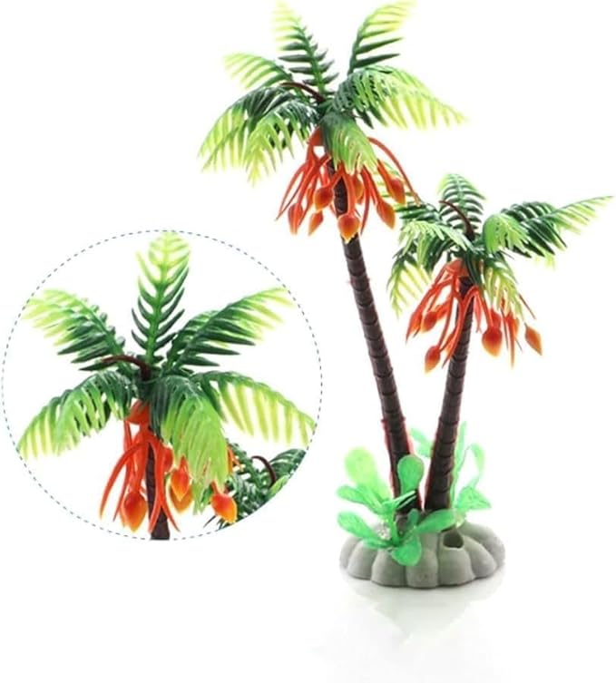 1Pc Mini Coconut Palm Tree, Artificial Aquarium Plants, Aquatic Water Weeds, Aquarium Decoration, Fish Tank Water Plant Grass Ornament