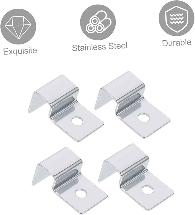 BESPORTBLE 16pcs Stainless Steel Fish Tank Cover Holders Aquarium Lid Racks for Glass Sturdy Support Brackets for Securely Holding Fish Tank Glass