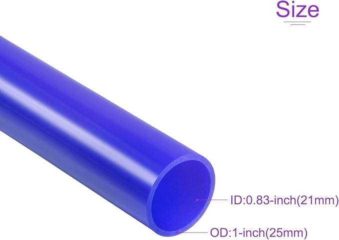 DMiotech 21mm x 25mm 20" Dark Blue Acrylic Pipe Rigid Plastic Tubing for Aquarium Water Pipe, Water Cooling System, Plumbing