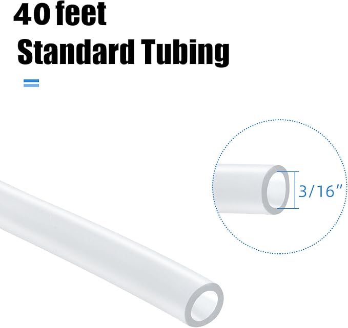 AQUANEAT Aquarium Tubing 40 Feet, Airline Tubing, Standard 3/16” Air Hose for Aquarium,Fish Tank Air Pump