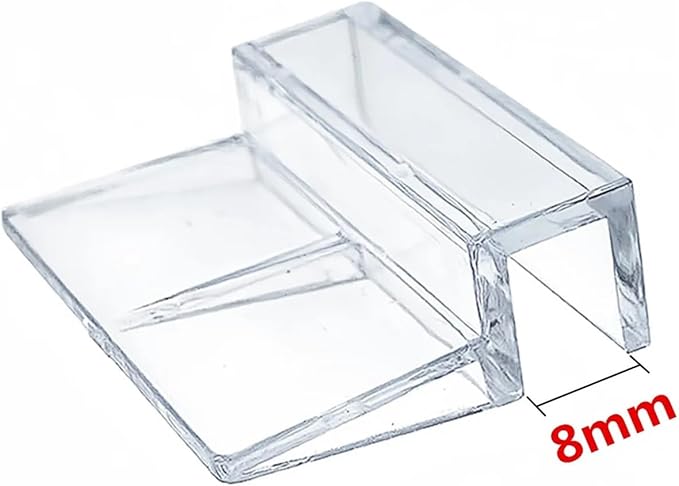 Aquarium lid Clips 20Pcs 5-12mm Acrylic Fish Tank Lid Cover Support Holder Bracket Clip Aquarium Top Cover Bracket Aquarium Cap Support Rack(8mm)