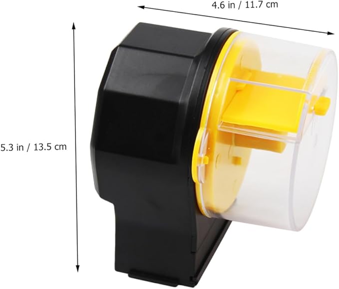 Automatic Fish Feeder and Turtle Feeding Machine with Adjustable Timer, Large-Capacity Aquarium Food Dispenser for Fish Tank and Pond, Yellow Without Battery, Suitable for Vacation