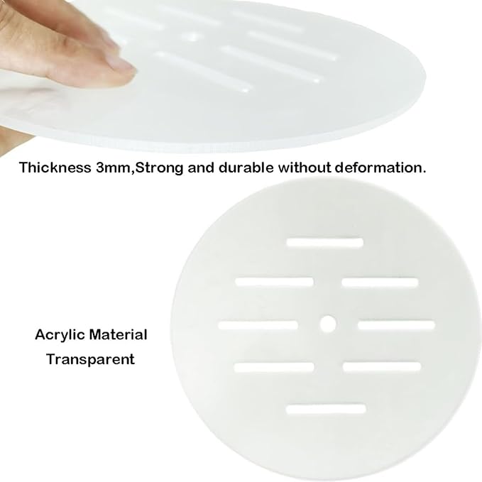2PCS Round Aquarium Cover Lid, Clear Acrylic 7.5 Inch Aquarium Fish Tank Anti Jump Lid, Multi Hole Efficient Water Maintenance for Turtles Reptiles Shrimps Fish