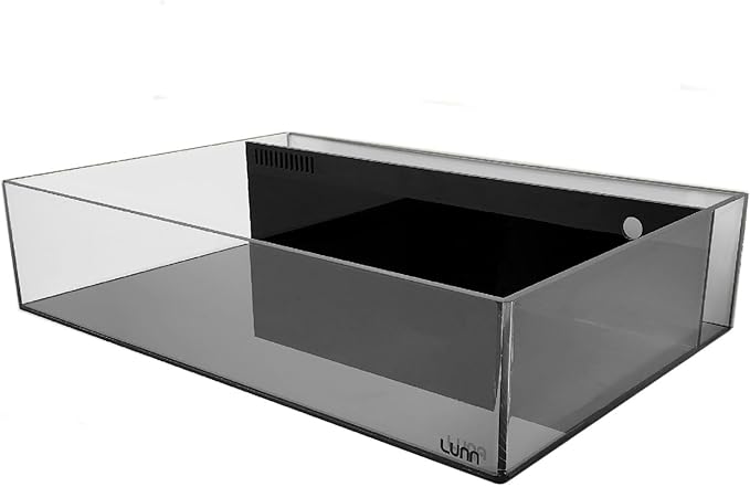 Luna Reef FRAG 36 AIO Rimless All in One Frag Tank Aquarium for Saltwater Marine Coral (Tank with Pump and Racks)