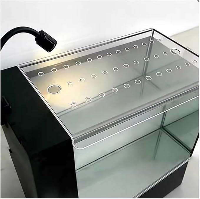 Adjustable Acrylic Aquarium Canopy with Ventilated Lid, Jump-Proof Fish Tank Cover, Perfect for Pets and Aquatic Life, Durable and Lightweight Design