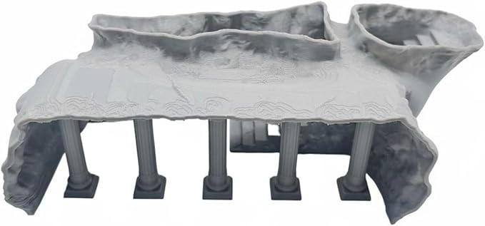 Roman Column Tunnel Freshwater and Saltwater Aquarium Cave Tunnel Easy to Maintain for Terrarium, Vivarium, Gray, L