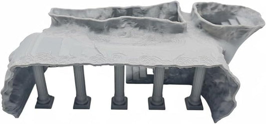 Qianly Roman Column Tunnel Freshwater and Saltwater Aquarium Cave Tunnel Easy to Maintain for Vivarium, Gray, L