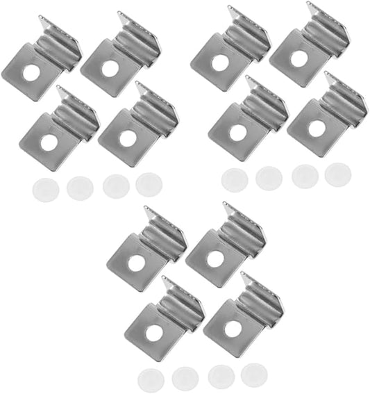Ipetboom 12pcs Fish Tank Support Brackets Glass Cover Clips for Aquariums Prevents Fish from Jumping Fits Glass Lids for Various Tank Types