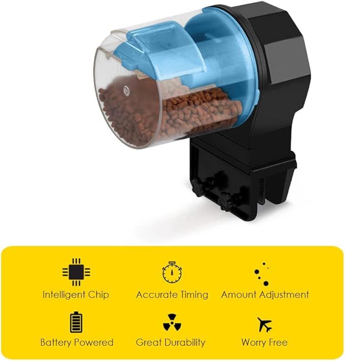 ACAGALA Aquarium Automatic Fish Feeder Fish Tank Timer Feeder Electric Adjustable Fish Food Dispenser Manual/Automatic Feeding