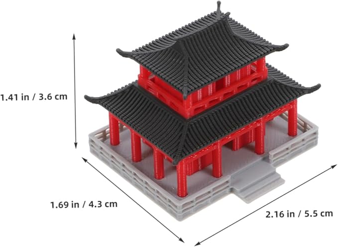 POPETPOP Miniature Chinese Pavilion Model for Aquarium and Landscape Decoration Unique Ancient Architecture Design Delicate Craftsmanship for Bonsai and Sand Table Layouts