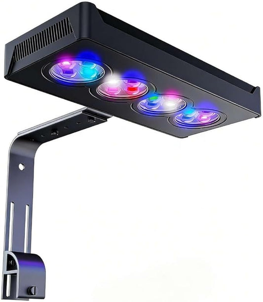 60W Full Spectrum Reef LED Light for Coral – Dimmable Saltwater Aquarium Light for SPS & LPS with Sunrise, Sunset & Moonlight – Nano Reef Tank 20–36" Up to 60 Gallons