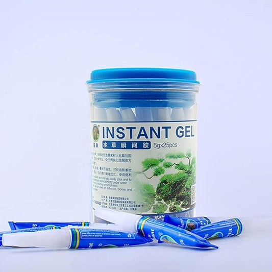 Aquarium glue, instant clear Glue for Plants Corals aquascaping,25 pcs Safe and quick-drying aquascape water plant aquatic plants, moss, coral, stone, wood, etc - Transparent color