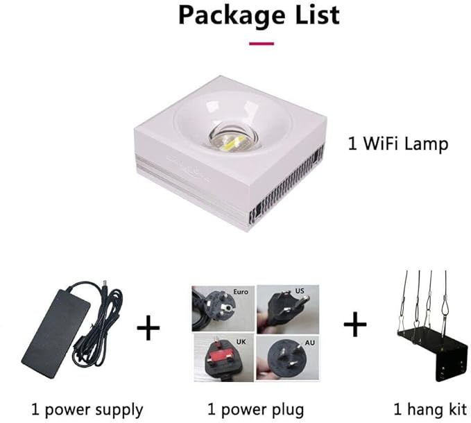 PopBloom RL90 WiFi Reef LED Light, 100W Reef Aquarium Lighting for Marine SPS LPS Corals Saltwater Fish Tanks, Enhanced Violet and Blue Spectrum, APP Fully Programmable (White, with Hang kit)